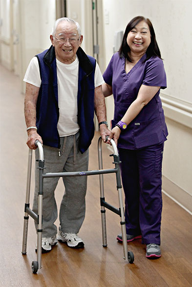 nurse with elderly man